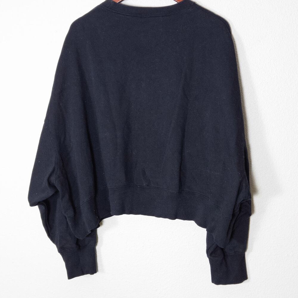 Nike Cropped Oversized Sweatshirt Black Size XL Sporty Minimal - Picture 2 of 7